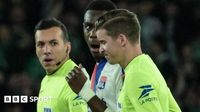 Saint-Etienne v Lyon: Ligue 1 match suspended after official struck by object thrown from stands
