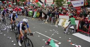 Anti Israel Protests Disrupt Spanish Vuelta Cycling Race
