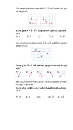 eşit büyüklükteki birbirine dik iki vektörün birleşkesinin büyüklüğü 10 birimdir. Buna göre vektörlerden birinin büyüklüğü kaç birimdir?