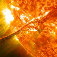 A Solar Filament Erupts