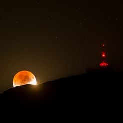  Shadowed Moon and Mountain 