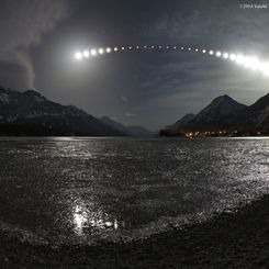  Total Lunar Eclipse over Waterton Lake 