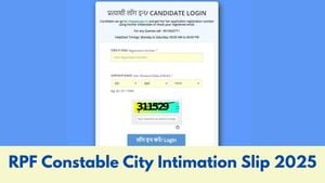 RPF Constable Exam 2025 City Intimation Slips Released