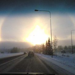 Driving Toward a Sun Halo