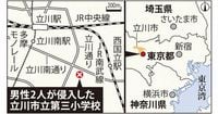 小学校に2人侵入、教職員5人けが　暴行容疑で逮捕　東京・立川 | 毎日新聞