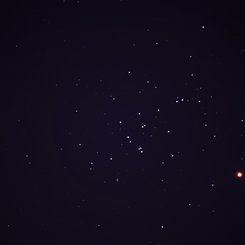 Saturn, Mars, and the Beehive Cluster