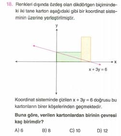 Verilen kartonlardan birinin çevresi kaç birimdir?