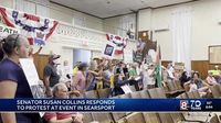 Sen. Collins responds to protest at Searsport event