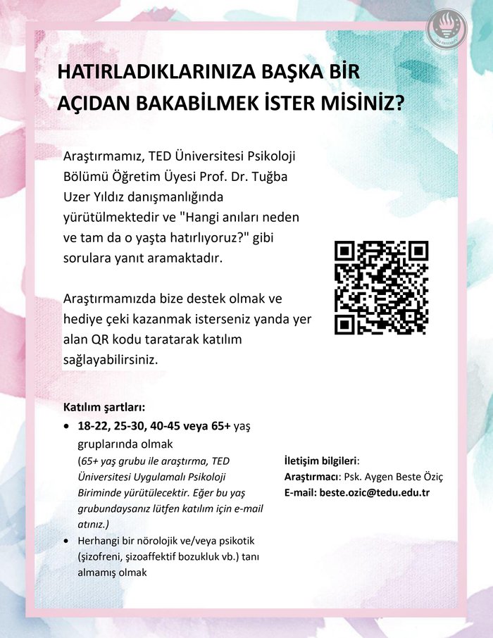 Anı Hatırlama ile İlgili Tez Anketi