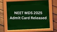 NEET MDS 2025 Admit Card Out at natboard.edu.in; Check Details and Link Here