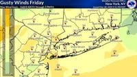 NWS forecasts gusts up to 45 mph for Lower Hudson Valley Friday, gale warning extended