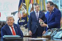 Trump gets a ridiculous badge for turning DC into a police state
