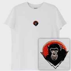 The Chimp: Şempanze T-Shirt (Nakış, %100 Pamuk)