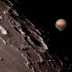 Mars at the Moon's Edge