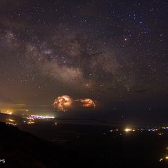  Stars and Lightning Over Greece 