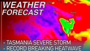 Tasmania Faces Heatwave And Damaging Winds