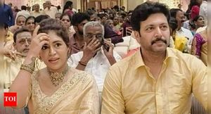 Jayam Ravi Spotted With Kenishaa Francis At Wedding