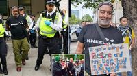 Row after man arrested for sign with words 'Palestine' and 'action'