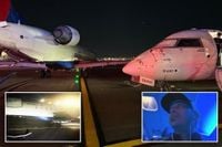Two Delta planes collide — ripping off wing — while taxiing at LaGuardia Airport as passenger describes moment flights ‘absolutely smashed’