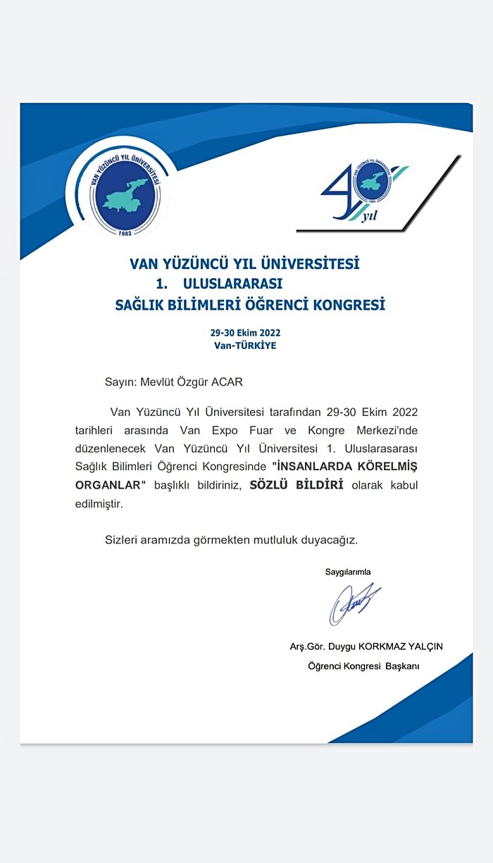Van Yüzüncü Yıl Üniversitesi Sağlık Bilimleri Kongresi