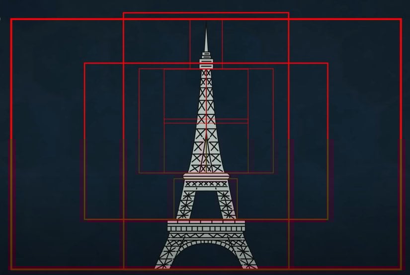 Eyfel Kulesi, altın orana göre inşa edilmemiştir ama yeterince zorlarsanız, buna uyan bir ölçüm bulabilirsiniz.