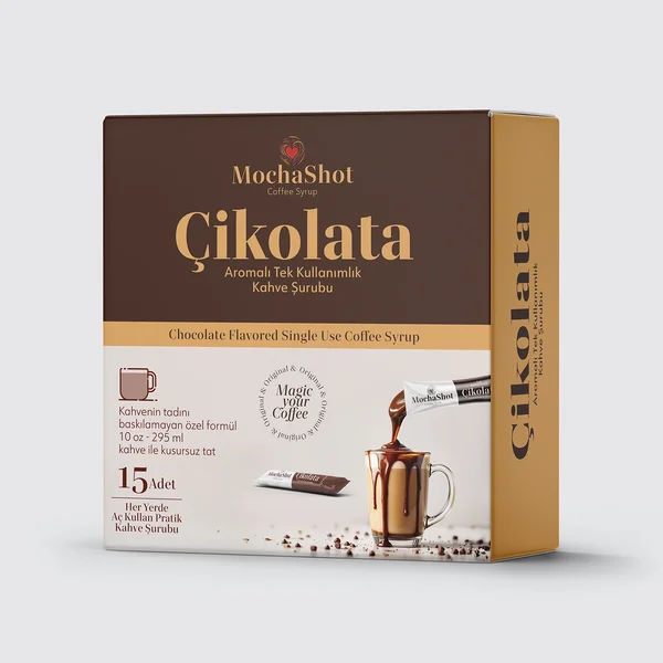 Mocha Shot Çikolata Aromalı Tek Kullanımlık Kahve Şurubu 20 ml x 15 Adet