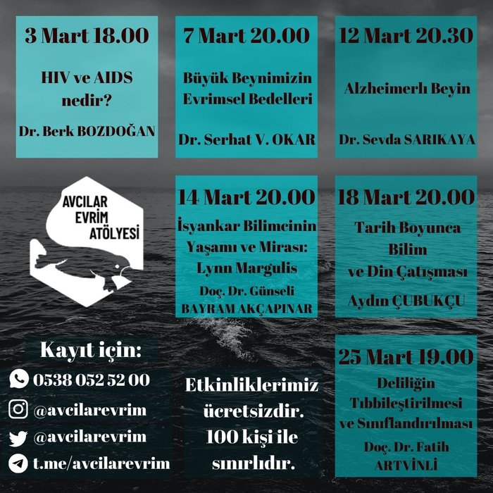 Avcılar Evrim Atölyesi Mart Ayı Etkinlik Takvimi