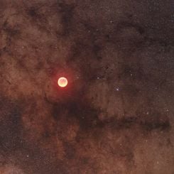 Eclipsed Moon in the Milky Way