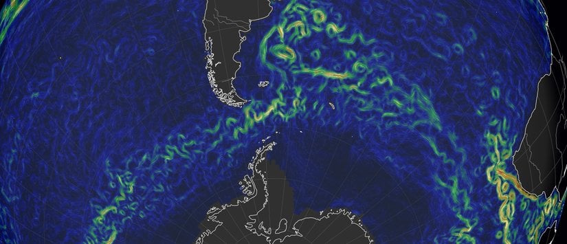 Atlas Okyanusu ve Pasifik Okyanusu'nun karışımı sırasında oluşan akıntılar.