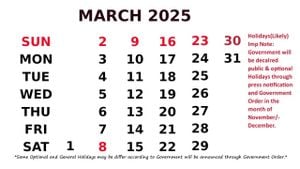 March 2025 Offers Long Weekends For Workers And Students