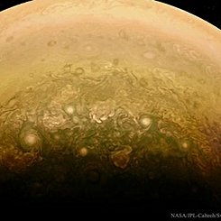  Clouds Near Jupiter's South Pole from Juno 