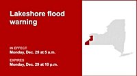 NY weather: Lakeshore flood warning affecting Erie and Chautauqua counties Monday