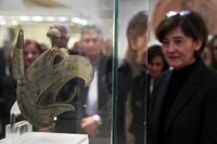 An ancient bronze griffin head is returned to Greece from New York in a major repatriation move