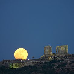 Moonrise, Cape Sounion, Greece