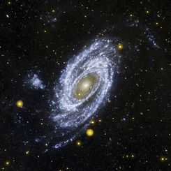 Bright Spiral Galaxy M81 in Ultraviolet from Galex