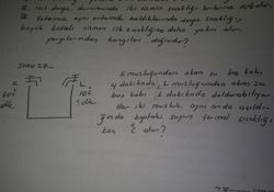 K musluğundan akan su boş kabı 4 dakikada, L musluğundan akan su boş kabı 1 dakikada doldurabiliyor. Suyun termal sıcaklığı kaç olur?