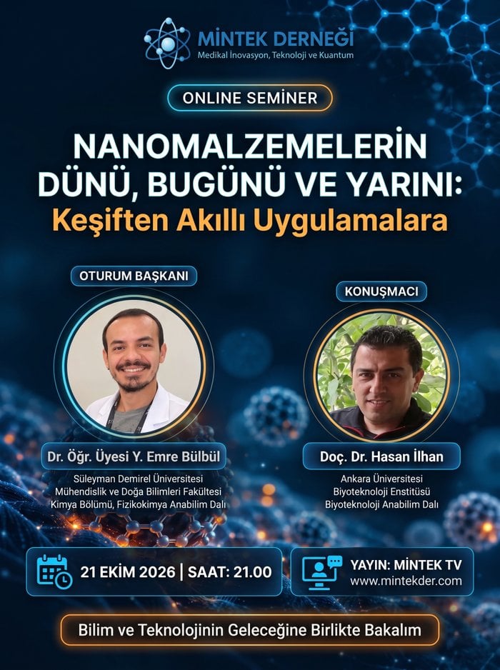 🌐 ONLINE SEMİNER: Nanomalzemelerin Dünü, Bugünü ve Yarını: Keşiften Akıllı Uygulamalara