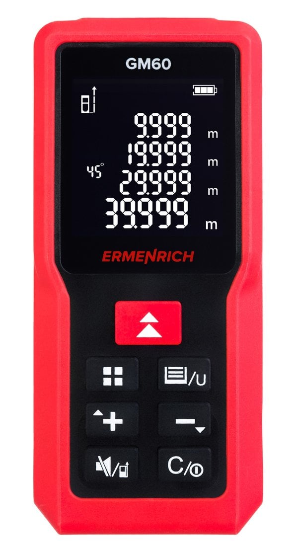 Ermenrich Reel PRO GM60 Lazer Metre, kırmızı