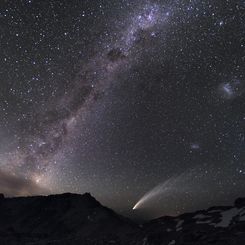 Three Galaxies and a Comet