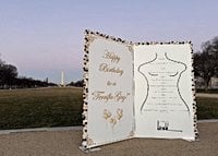 Giant recreation of birthday card Trump allegedly sent Epstein appears on National Mall