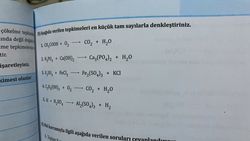 CH3 COOH+O2=CO2+H2O tepkimesinin en küçük tam sayılarla denkleştirilmiş hali nedir?