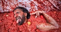 La Tomatina festival paints Spanish town red