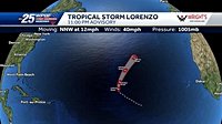 Tropical Storm Lorenzo continues to weaken over Atlantic, expected to dissipate later this week