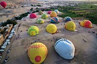 Photos from Egypt show hot air balloon flights over the ancient sites of Luxor