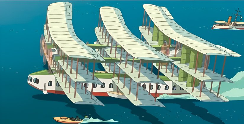 Rüzgar Yükseliyor filminden alınmış ekran alıntısı