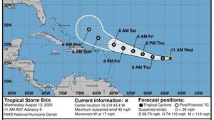 Tropical Storm Erin Set To Become Major Hurricane