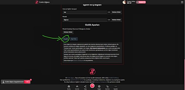 En aşağıya inin. "Kaydet" Butonuna basın.
