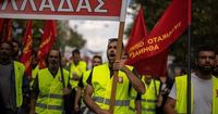 Greek ferries and trains halted as thousands protest over working hours