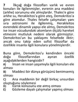 Demokritos'u kendinden önceki doğa filozoflarından ayıran özellik hangisidir?
