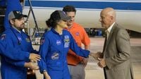 Hugs and handshakes: Nasa welcomes Sunita Williams to 'home sweet home', see pics